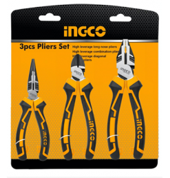 Set alicates ind. 3 piezas 8 pulg.